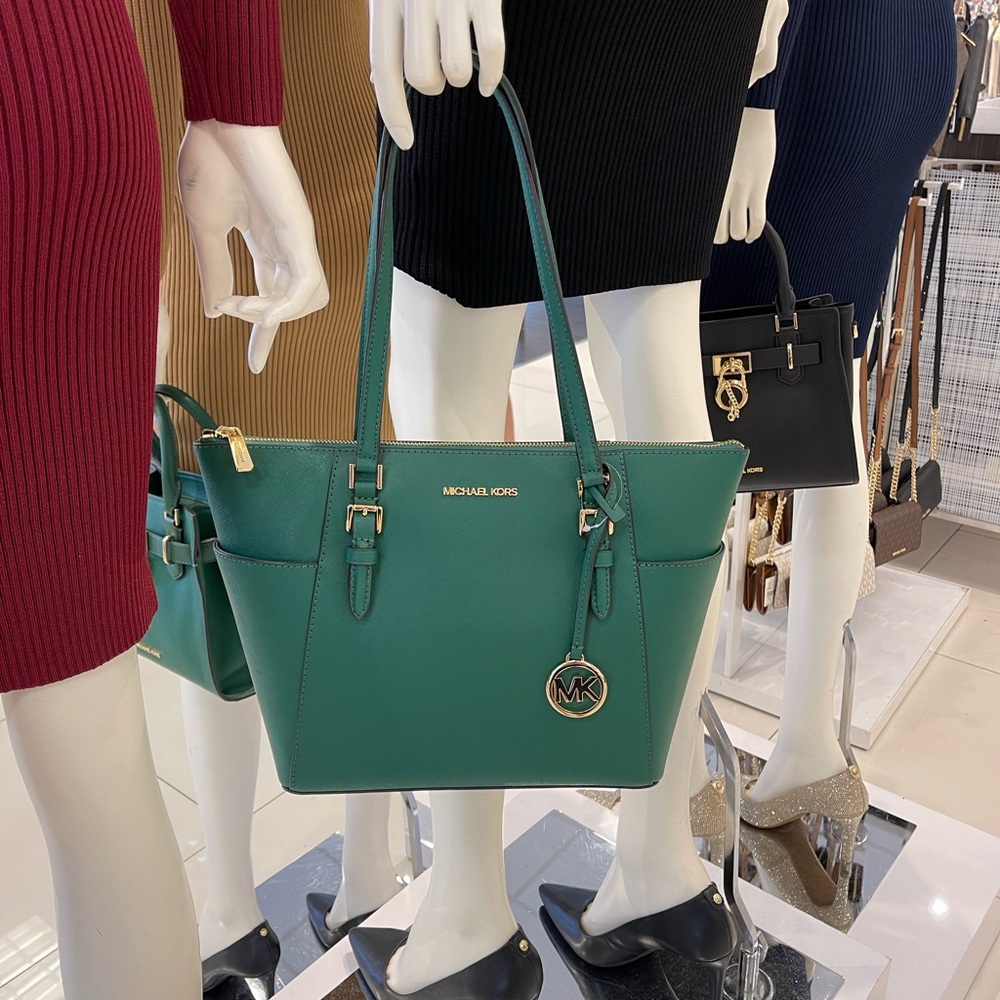 MICHAEL KORS CHARLOTTE LARGE TOP ZIP TOTE PALMETTO GREEN COLOR
NWT - Picture 10 of 16